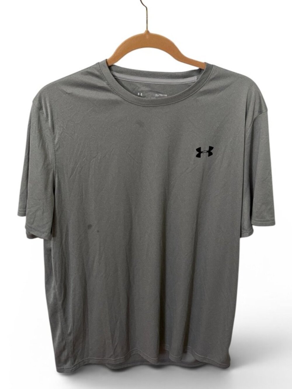 Under Armour Gray HeatGear Loose Fit Short Sleve Athletic T-Shirt Men's XL - Picture 2 of 7